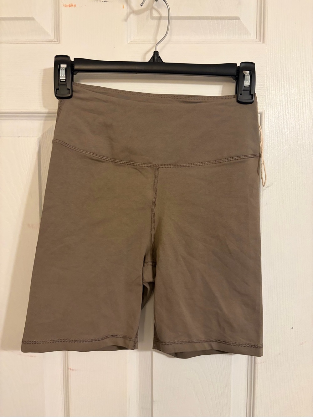 MATE the Label High-Rise Bike Shorts in Taupe
